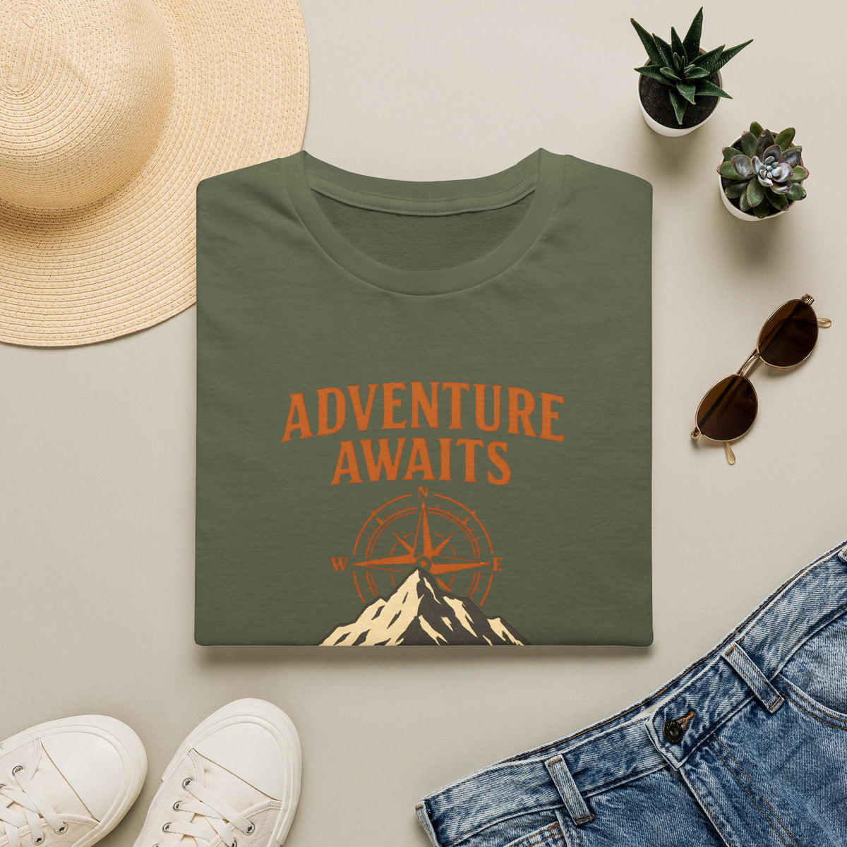 Adventure awaits compass mountain T-Shirt